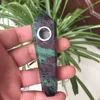 Natural Green Ruby Zoisite Gem Stone Crystal Wand Smoking Pipe