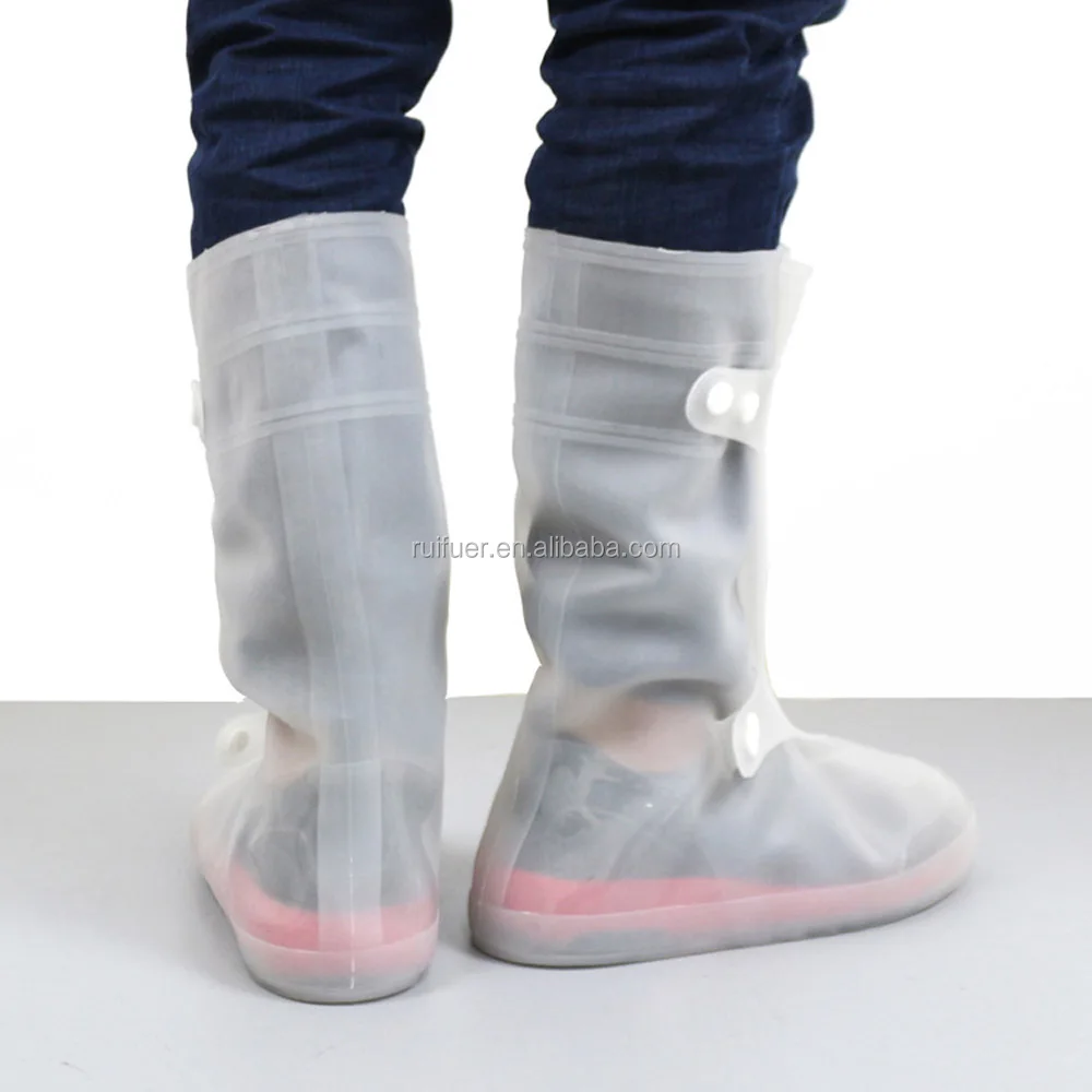 37cm High Long Waterproof Rain Shoe Reusable Rubber Overshoe Foldable