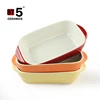 Candy color rectangle ceramic deep loaf baking pans for microwave