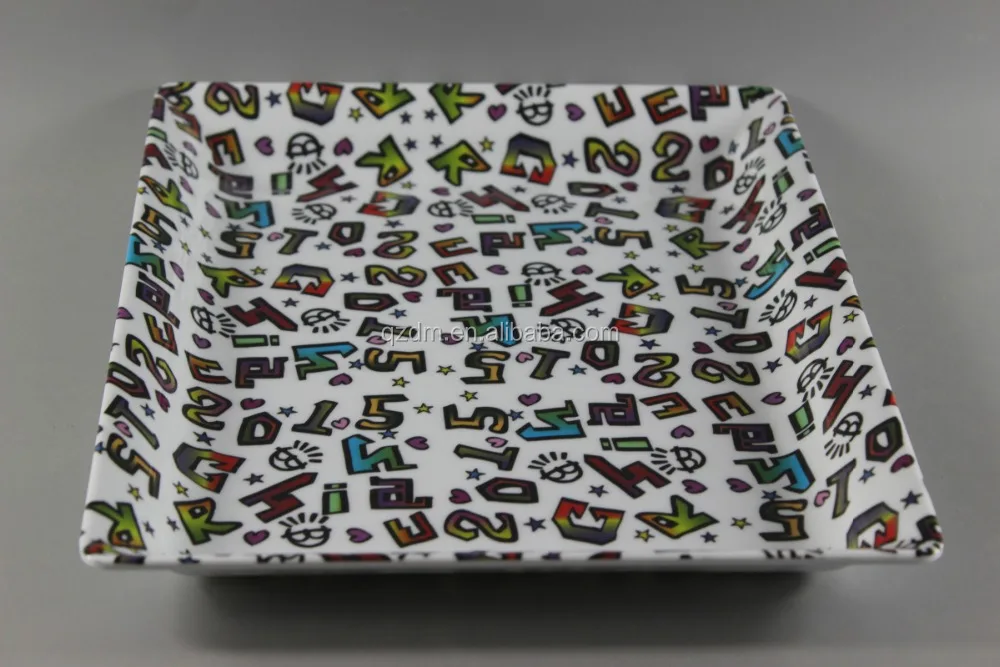 30.5x24cm Plastic Melamine Rectangle Tray With Own Design