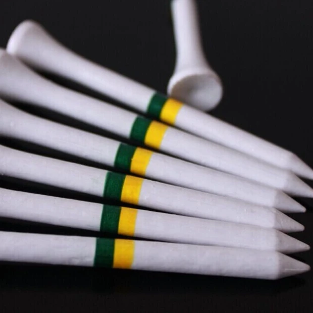 
Fair price for two color striped bamboo golf tees 