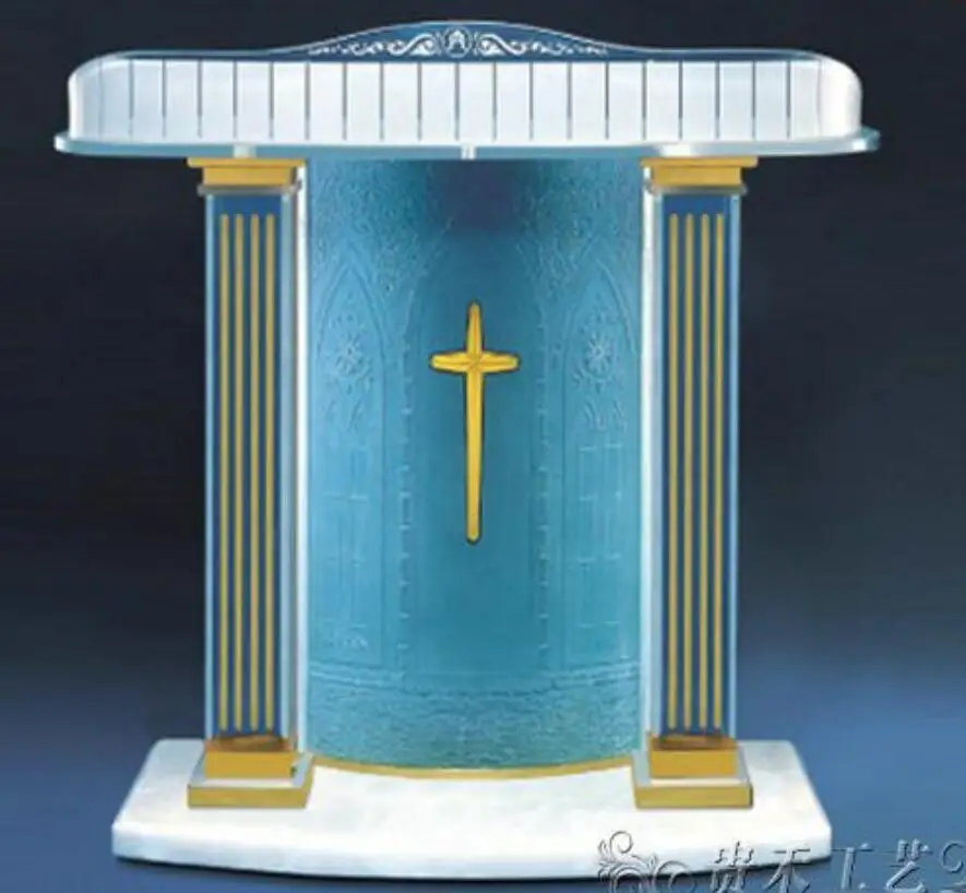 Guiheyun White And Blue Quartz Crystal Pulpit Church Pulpit Hot