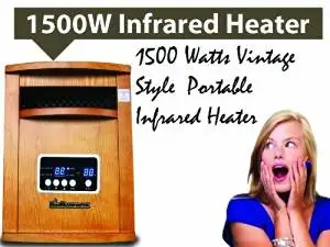 New 1500W Diva Tranquility Portable Quartz Infrared Space Heater 1500 Watts