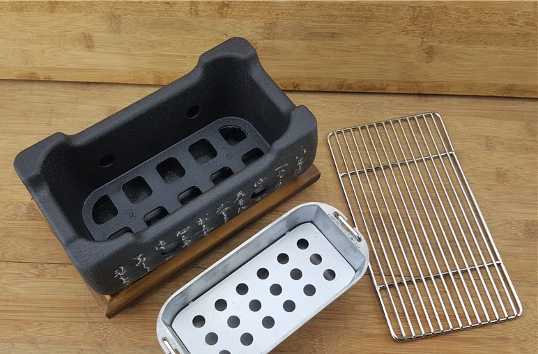 New Janpenes Table Bbq Hibachi Smokeless Alcohol Barbecue Grill Square