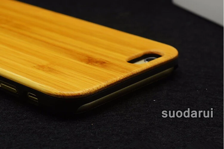 Wood And Hard PC Back Cover For iPhone 6 plus Bamboo Phone Case
