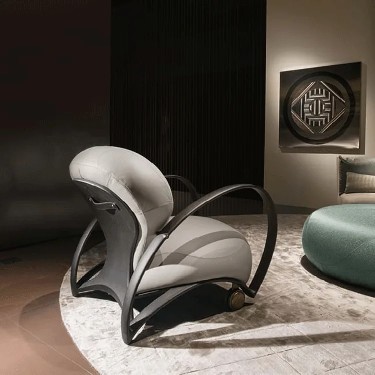 Armchair in ash wood and fabric or leather upholstery italy design chair