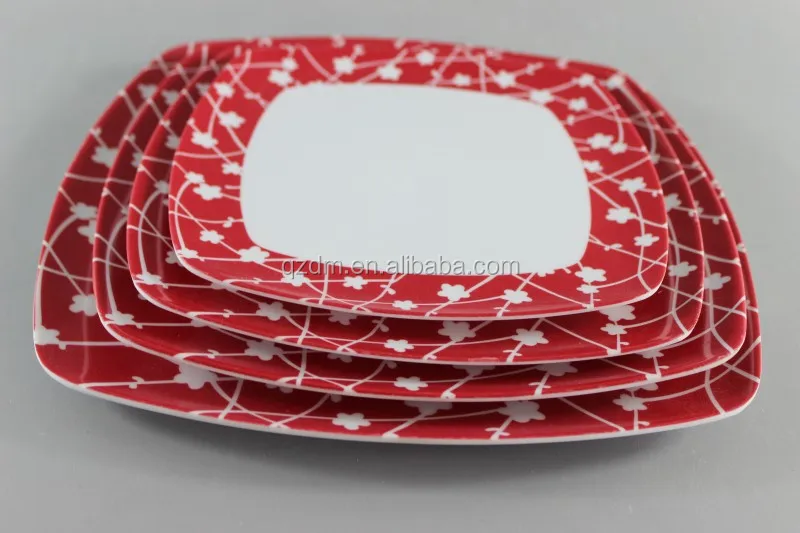 Factory Supply Melamine camping Dinner plate , Square dinner set