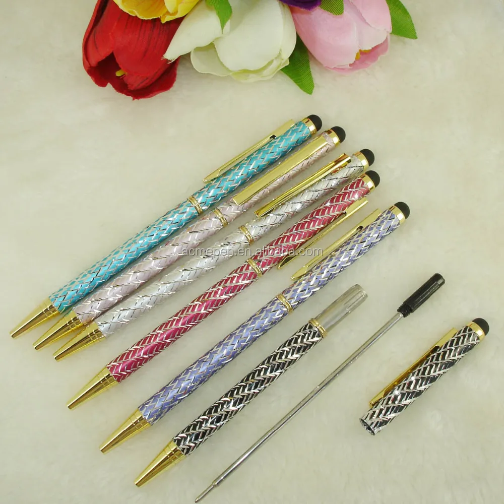 Acmecn Fancy Writing Pens With Touch Stylus British Style Aluminium Pen