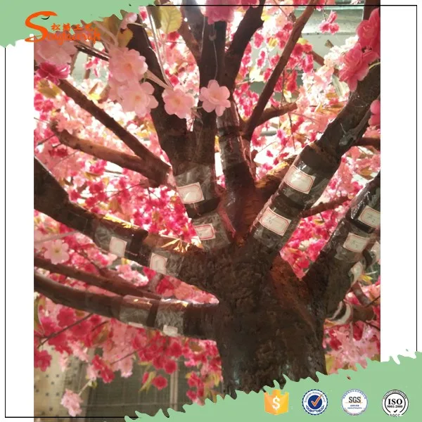 newest product plastic leaves pink wedding decoration led artificial indoor cherry blossom tree
