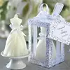 2017 new elegant wedding favor party table decor guest souvenirs return gifts bridal shower favor door gift bride dress candle