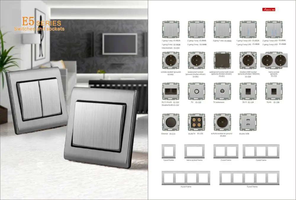 Eu Standard Stainless Steel German Electrical Switches Socket Cheap