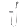 8" Chrome brass rain shower head set shower set with sliding bar