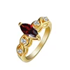 14K Real Gold Plated Single Gold Stone Designs Ruby Ring Wedding & Engagement Women Rings