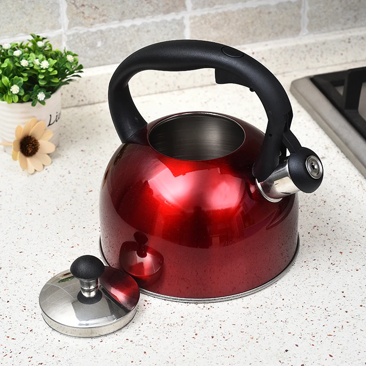 3 Ltea Kettle Red Enamel Coated Tea Pot Whistle Kettles Buy Electric Whistling Tea Kettle