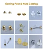 Earring posts nuts jewelry findings - brass metal earring back stopper ear studs setting components