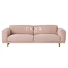 Latest Living Room Furniture Fabric 3 Seater Pink Sofa Wide Couch