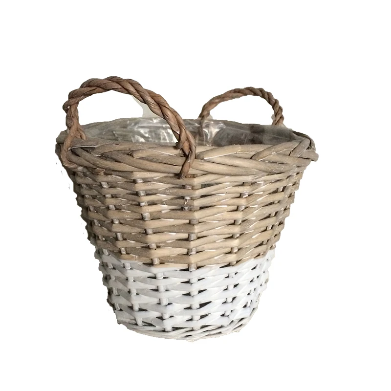 Wicker Woven Basket With Plastic Liner For Planting Flower Pots Buy Cheap Wicker Baskets