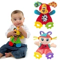Baby Plush Toys Lovely Cartoon Lion Dog Girls Pattern Infant Plush Toy Comfort Towel with Sound