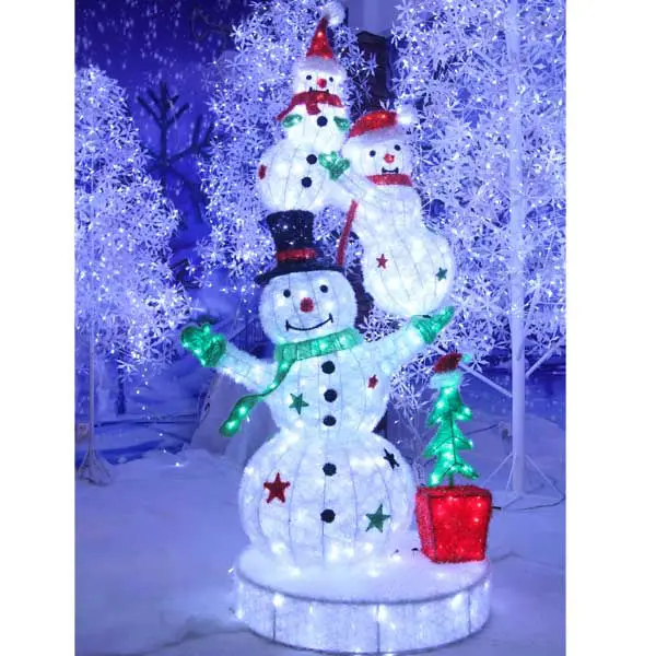 Outdoor Lighted Christmas Decoration Snowman Outdoor Lighted Christmas Decoration