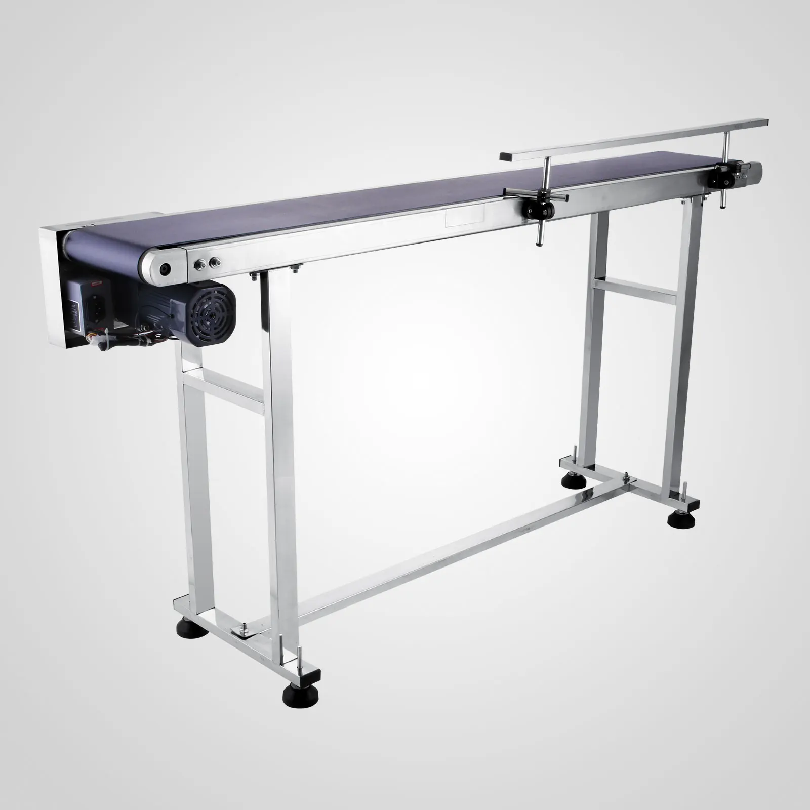 250w Pvc Belt Electric Conveyor Machine With Guardrail Stainless Steel