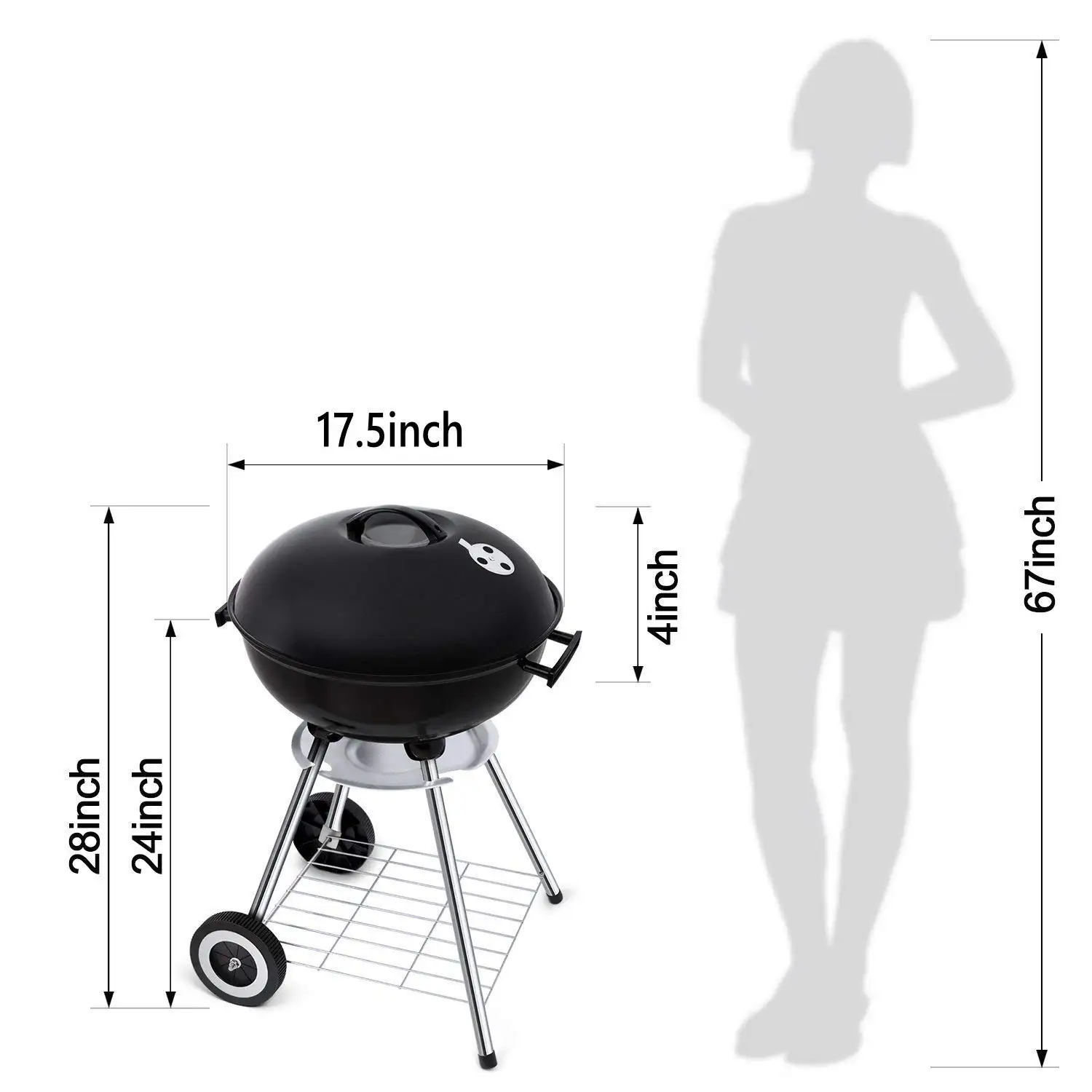 18inch Kettle Portable Balcony Charcoal Barbecue Bbq Grill Buy Bbq