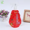 Hot selling customized logo printing foldable 500ml PE water spray bottle promotional