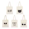 China Supplier New Fashion Cartoon Cat Recycle Cotton Tote Bag
