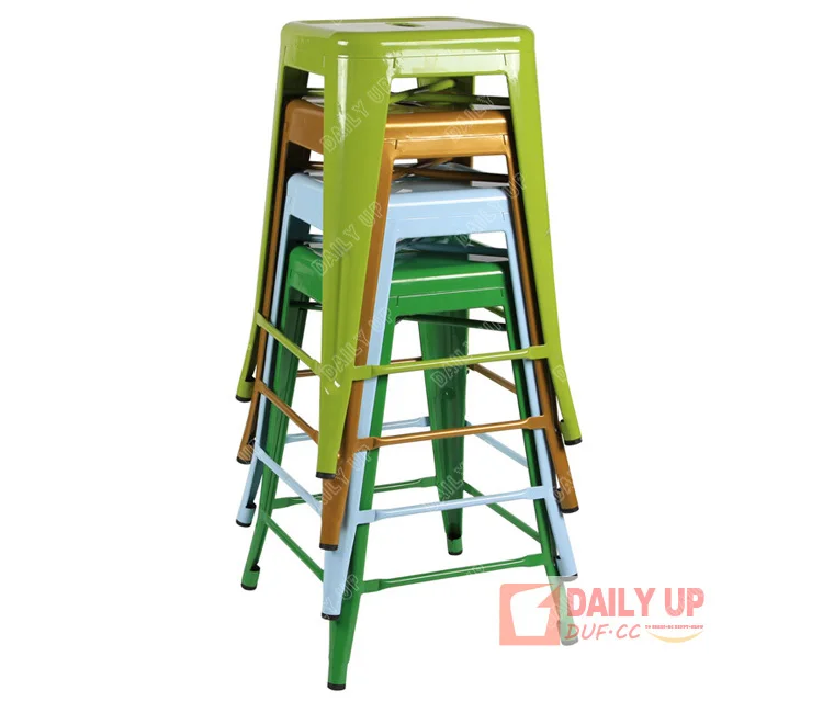 Stackable Iron Cafe Chair Vintage Furniture for Restaurants Outdoor Bar-Stools-Wholesale