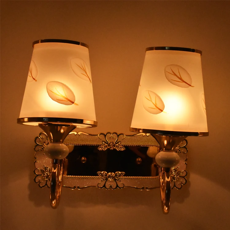 Modern Floral Two Head Glass Wall Lamp Indoor Wall Almp Hotel Wall Lamp