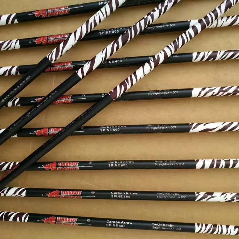 32" Zebra Stripe Carbon Arrows Spine 400 For Bows