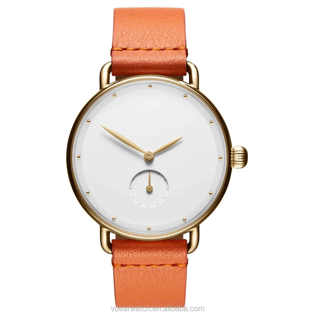 Polished rose gold metal link strap 16mm stylish women watch oem custom watch