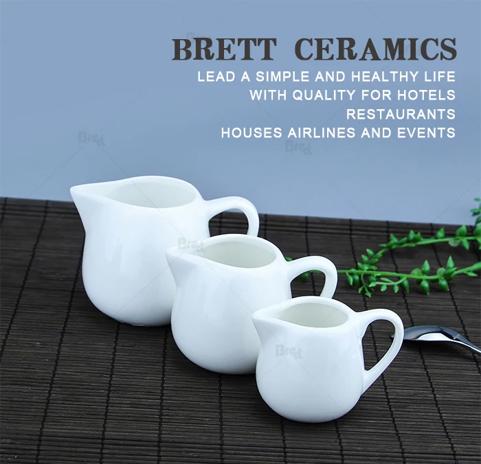 2018 Elegant White Crockery Ceramic Milk Jug Creamer Pots