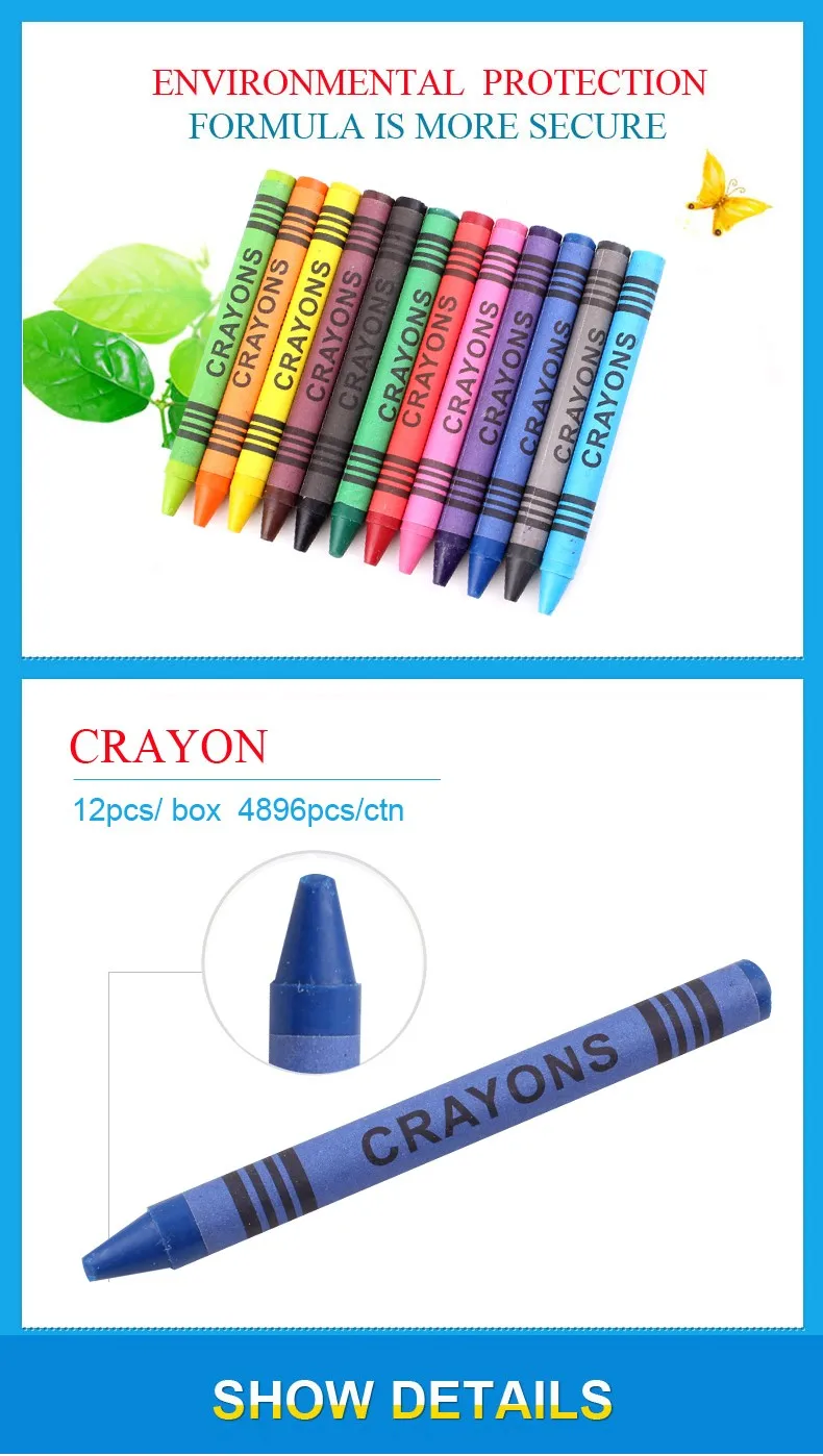 Wholesale Hexagon Round Crayons/wax Crayons For Kids/crayon Supplier
