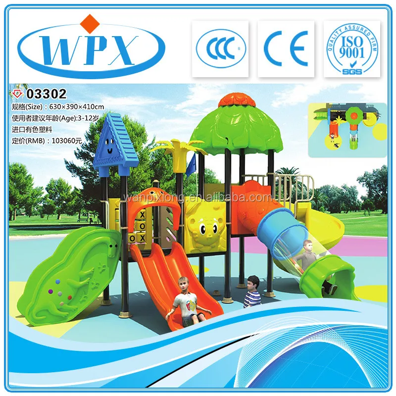 Large Plastic Tunnel Children Outdoor Long Curved Slide Playground