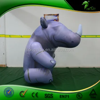 Hot Penjualan Tiup Badak Kartun Model Kecil Lucu Hewan Rhino