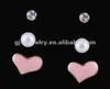 Ladies 3 pairs one set ear stud 18 k gold plated earring new