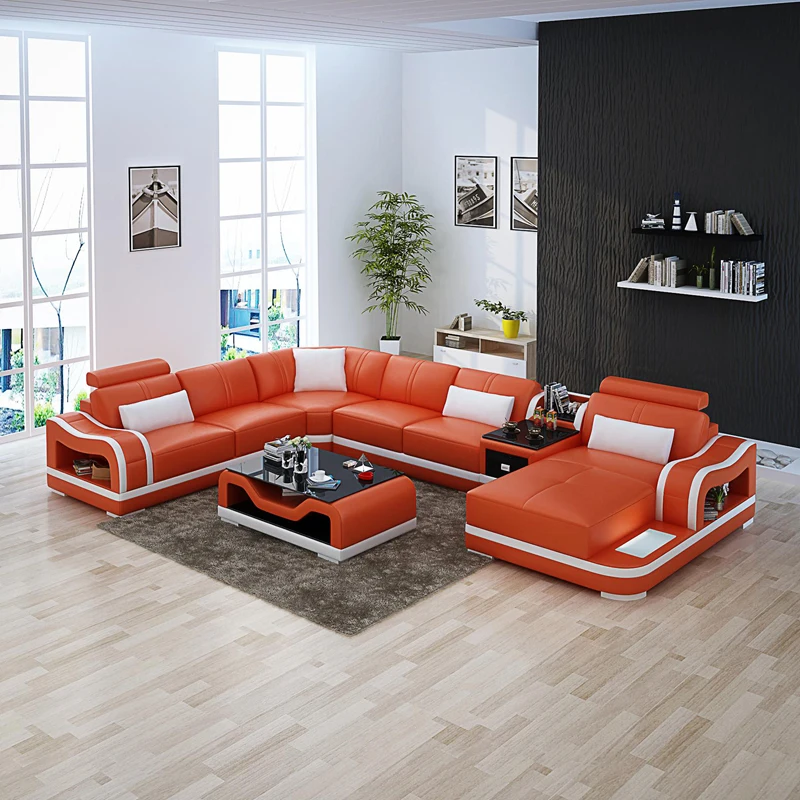 Wholesale Italian Furniture Modern Sectional L Shape Corner Sofa Set ...
