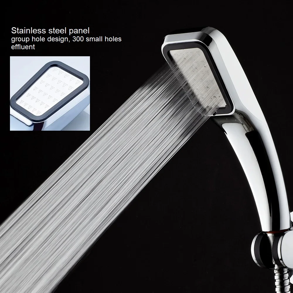 Chrome Finish 300 Hole Abs Bathroom High Pressure Handheld Shower Head ...