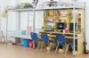 School furniture supplier marine student bunk bed with computer desk