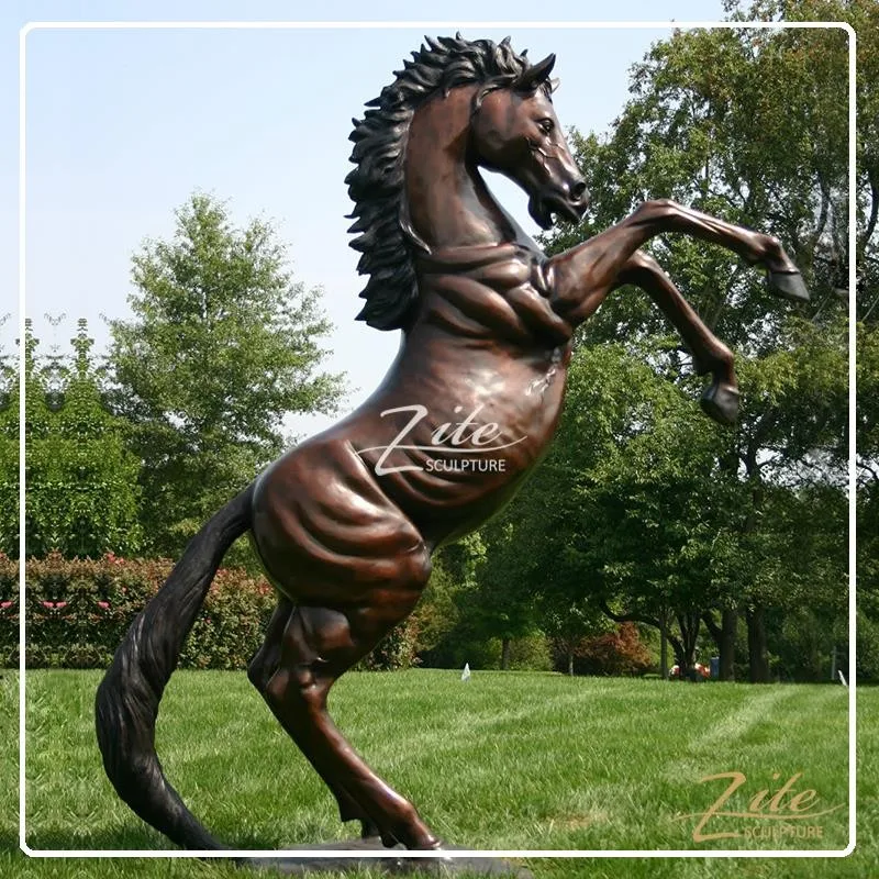 life size wooden horse statue