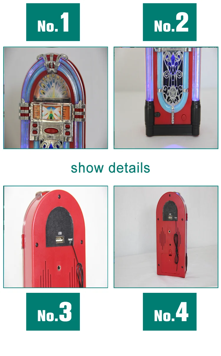 Wurlitzer Retro Digital Mini Portable Jukebox With Aux Function For