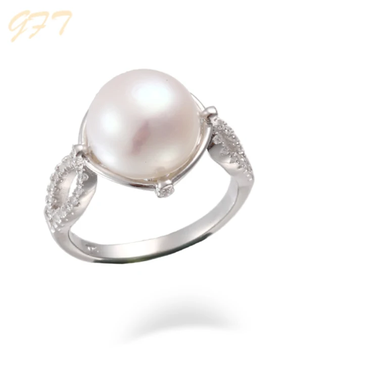 pearl silver ring