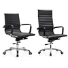 PU ribbed faux leather swivel work executive office chair ergonomic
