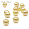 Chinese factory high quality half-drilled golden akoya loose pearls