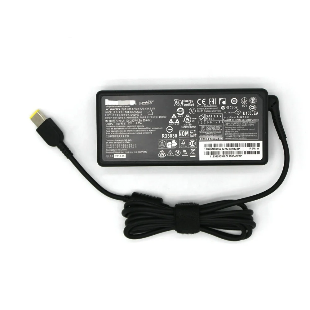 
20v 6.75a 135w usb Laptop ac Adapter For lenovo R720-15IKBN ADL135NDC3A Rescuers Y7000 R720-15 Tip 
