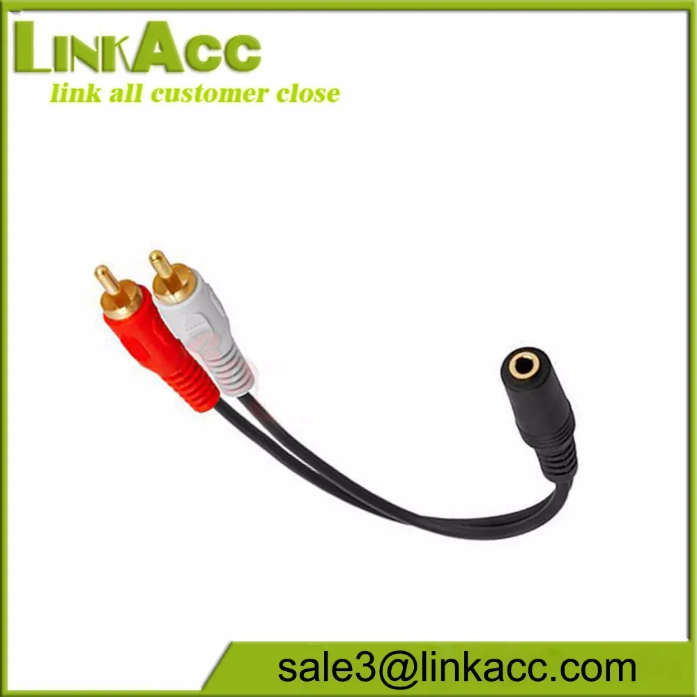 3.5mm 1/8 Stereo Female Mini Jack To 2 Male Rca Plug Adapter Audio Y
