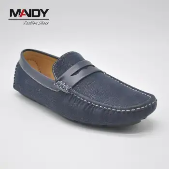 Comfortable Pu Leather Blue Moccasin 