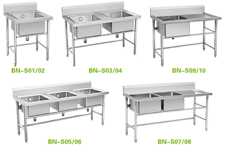 Restaurant Hotel Kitchen Equipment Commercial Stainless Steel Double Bowls Kitchen Sink With Under Shelf For Sale Bn S11 Buy Used Kitchen Sink For Sale Stainless Steel Double Bowls Kitchen Sink Kitchen Sink With Drainboard