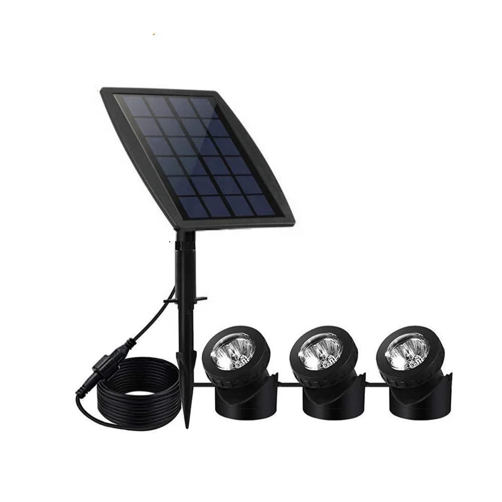 Waterproof Security lamps LED Solar pond underwater tank Spot lights Outdoor Gardens Solar powered Pool lights