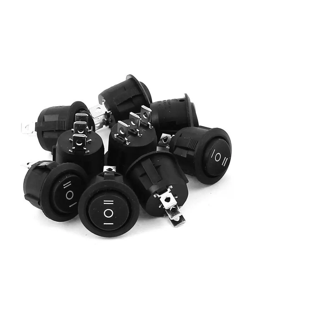 10Pcs SPDT On/Off/On Boat Rocker Switch AC 6A/250V 10A/125V 12V